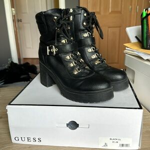 Women’s Guess black leather 3 inch heel size 9 boot